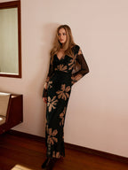 Lena - Boheme bedrucktes Kleid mit Blumenmuster