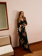 Lena - Boheme bedrucktes Kleid mit Blumenmuster