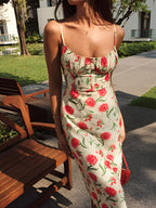 Gisela - Geblümtes Kleid mit geraffter Knopfleiste