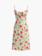 Gisela - Geblümtes Kleid mit geraffter Knopfleiste