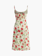 Gisela - Geblümtes Kleid mit geraffter Knopfleiste
