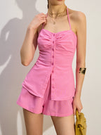 Damen-Halfter-Set mit Knopfleiste und geraden Shorts - Lauffy