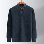 Tiam - Pullover mit Hemdkragen