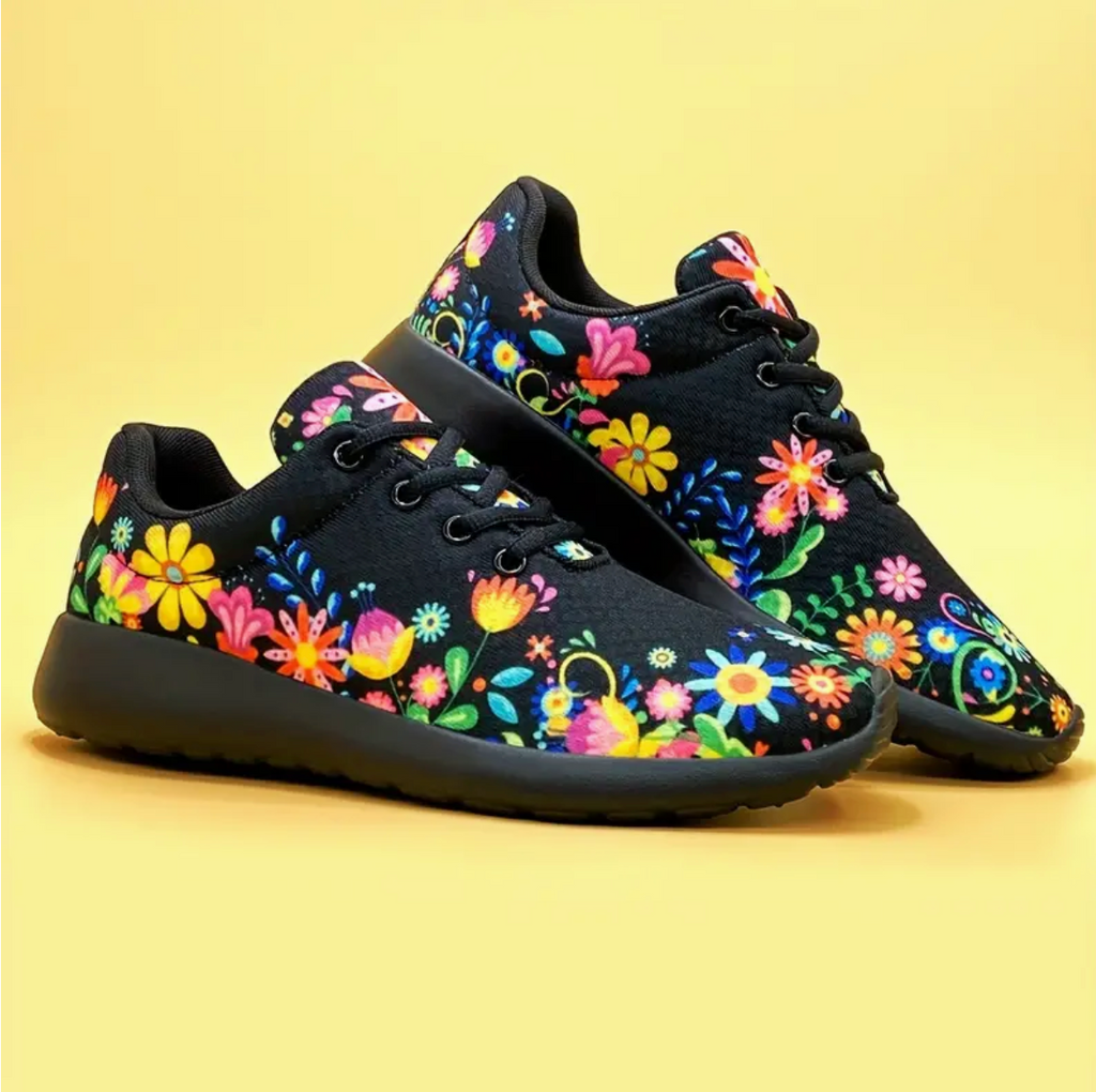 Nina - Die leichten Turnschuhe mit Blumendruck