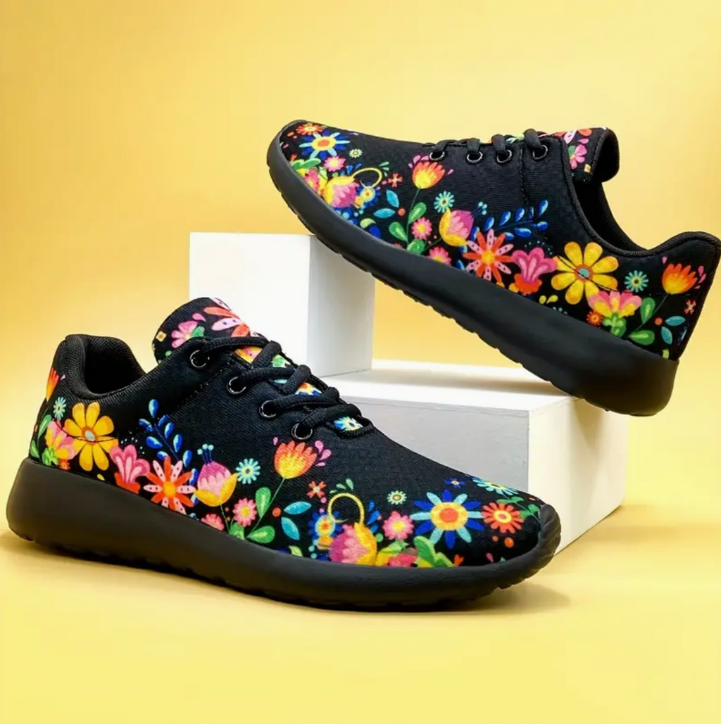 Nina - Die leichten Turnschuhe mit Blumendruck