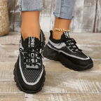 Femke - Die atmungsaktiven, gestrickten Plateau-Turnschuhe für Frauen