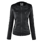 Elegante Biker-Lederjacke mit Kapuze