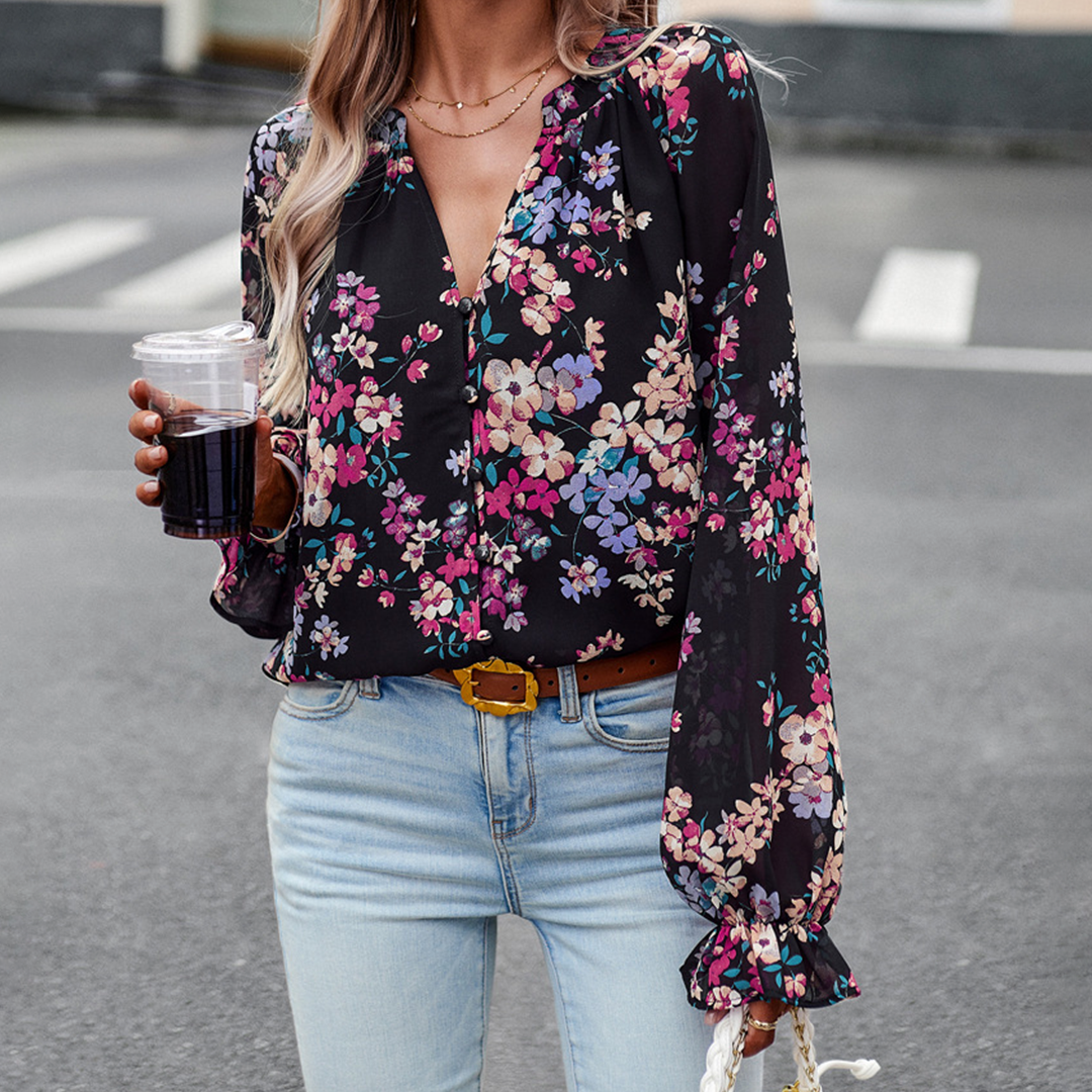 TAMRA - Langärmelige Bluse mit Blumen