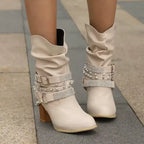 Goldie - Stiefel mit Strass und Schnalle