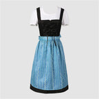 Oktoberfest Dirndl Kleid für Damen mit blauer Schürze - Katharina