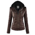 Elegante Biker-Lederjacke mit Kapuze