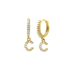 Shiny Letter Ohrringe 18K Vergoldet