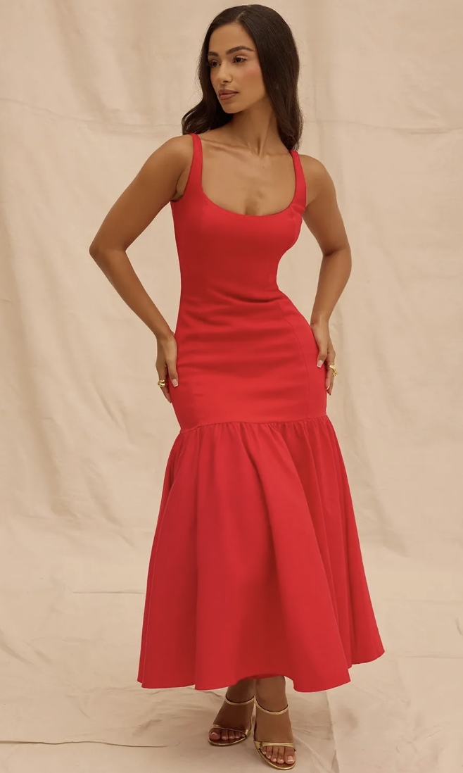 Ariana - Elegantes Kleid mit Falten und schmalem Schnitt