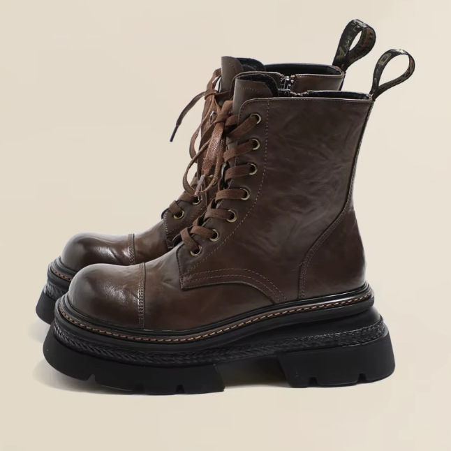 Halbhohe Schnürstiefel für Damen - Vianey