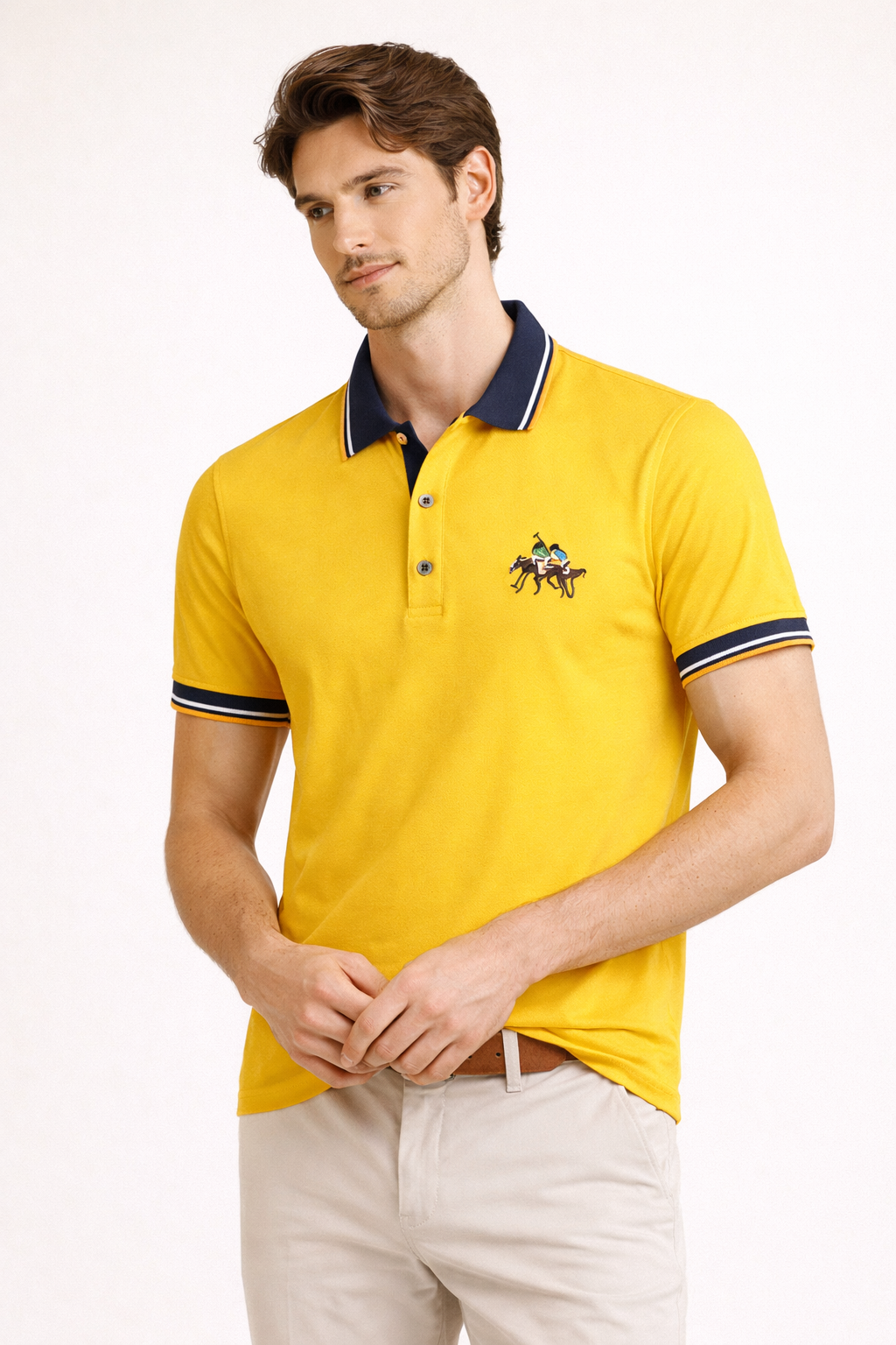 Herren Kurzarm-Poloshirt klassischer Kragen Knöpfe lässig Sommer - Terion