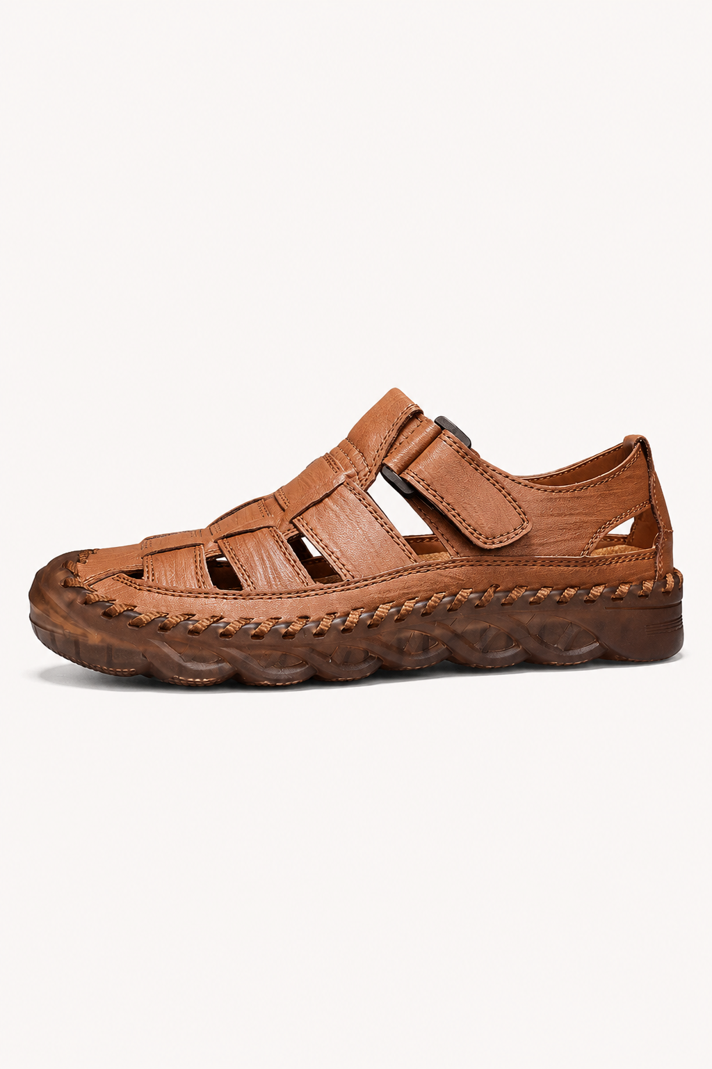 Geschlossene Herrensandalen mit Klettverschluss und dicker Sohle – Oskar