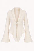 Damen-Strickcardigan mit V-Ausschnitt und ausgestelltem Ärmel – Gundula