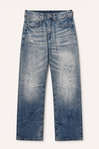 Herrenjeans mit geradem Bein, Waschoptik und Abnutzungsspuren – Wigbert