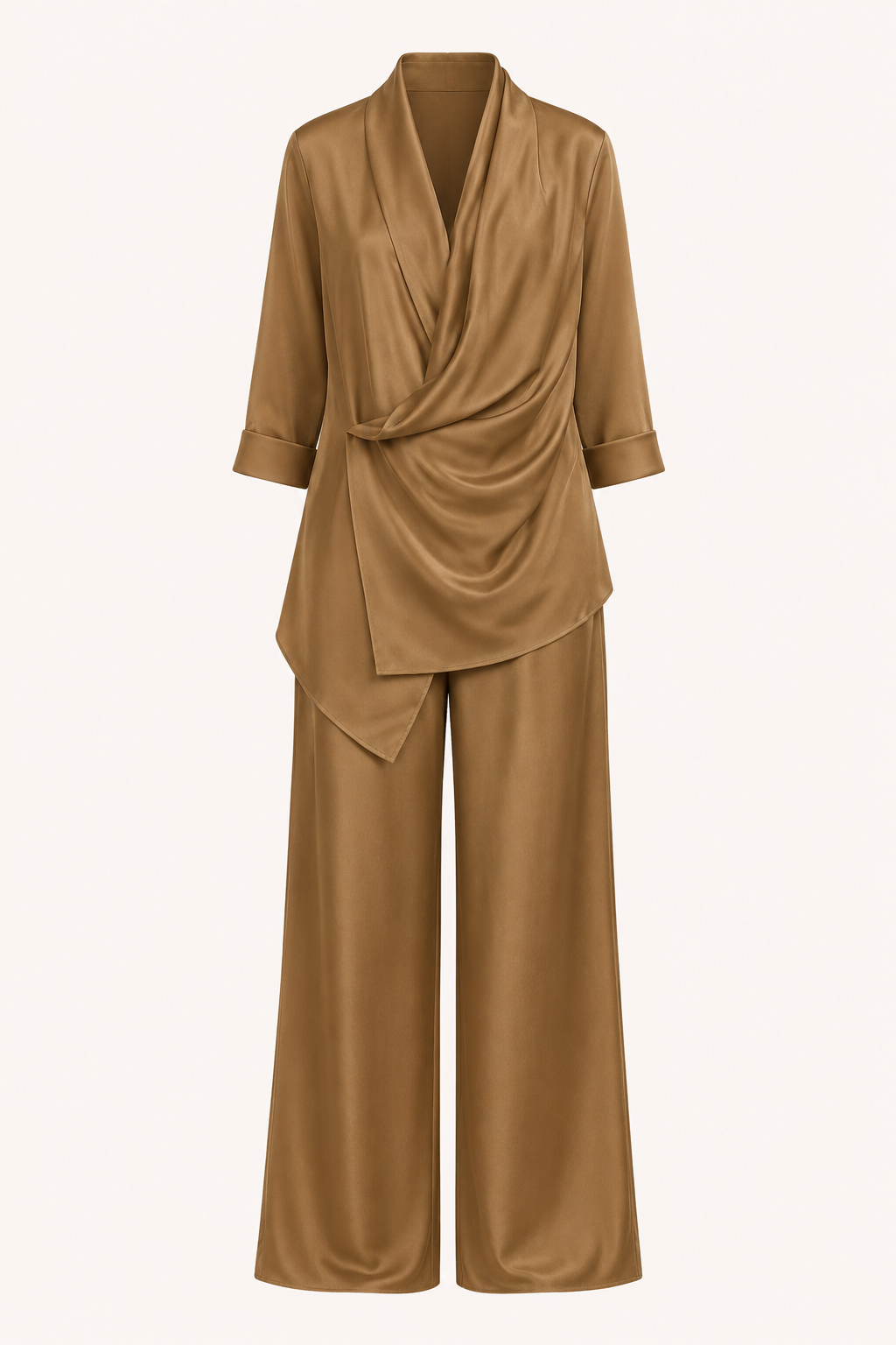 Satin-Set aus Bluse und Hose für Damen – Kerstin