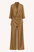 Satin-Set aus Bluse und Hose für Damen – Kerstin