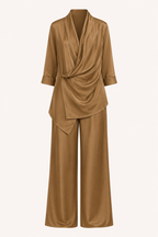 Satin-Set aus Bluse und Hose für Damen – Kerstin