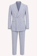 Hellblauer Herrenanzug mit Streifen im mediterranen Stil – Emil