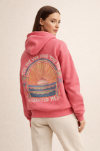 Damen-Kapuzensweatshirt mit Frontprint und Kängurutasche - Celira