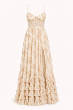 Langes elegantes geblümtes Partykleid - Elara