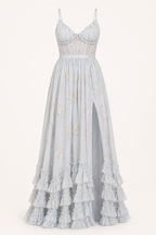 Langes elegantes geblümtes Partykleid - Elara
