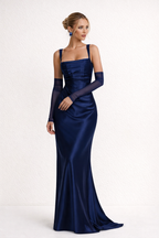 Ärmelloses, langes, elegantes, schmal geschnittenes Kleid für Frauen - Astrid