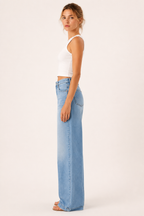 Baggy-Jeans für Damen mit hoher Taille, weitem Bein und geradem Schnitt – Marlene