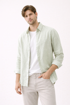 Herren Langarm Leinenhemd Sommer - Harry