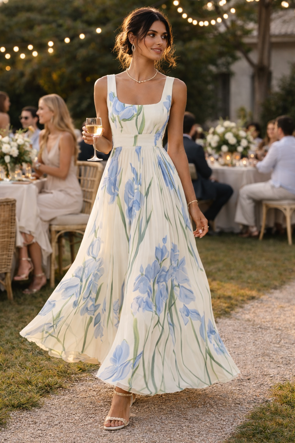 Langes geblümtes Sommerkleid für Frauen - Leonore