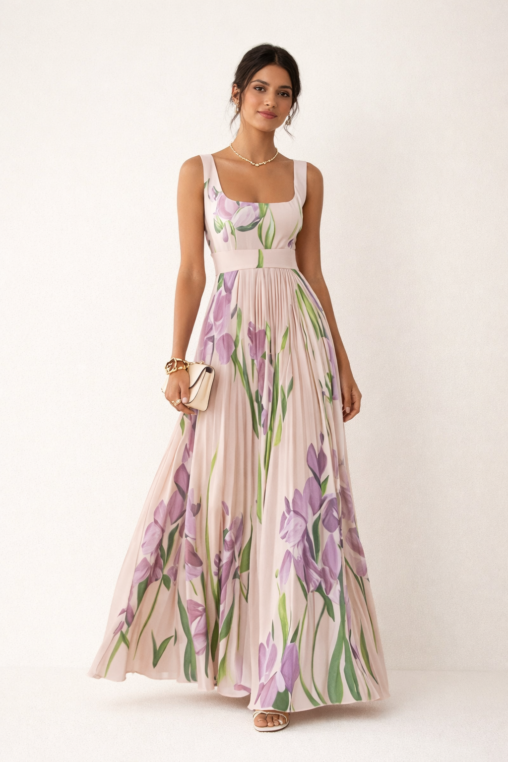 Langes geblümtes Sommerkleid für Frauen - Leonore