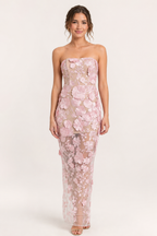 Langes Partykleid für Gäste mit Blumen-Spitze – Lorelei