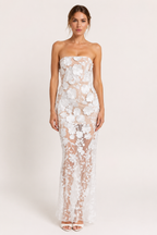 Langes Partykleid für Gäste mit Blumen-Spitze – Lorelei