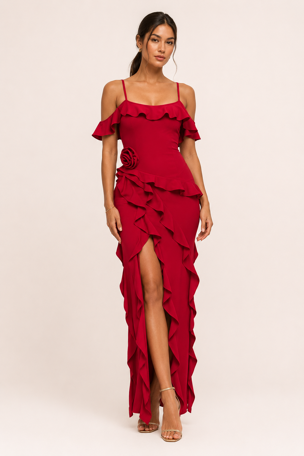 Elegantes Rüschenkleid für Hochzeitsgäste – Gisela