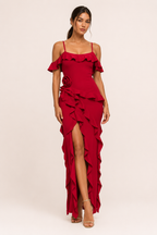 Elegantes Rüschenkleid für Hochzeitsgäste – Gisela