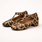 Damen Blockabsatz Schuhe Leopardenmuster T-Riemen - Gianna