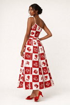 Asymmetrisches Maxikleid mit Blumendetail für Frauen - Savine