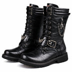 Halbhoher Herrenstiefel aus Leder mit robuster Sohle - Rovian