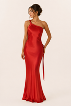 Asymmetrisches langes Kleid mit einer Schulter - Annelie