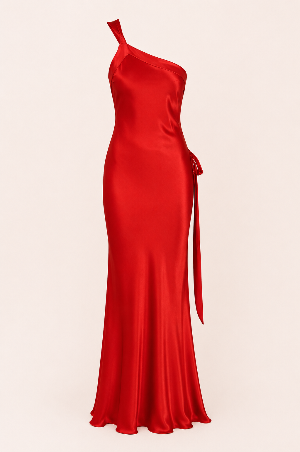 Asymmetrisches langes Kleid mit einer Schulter - Annelie