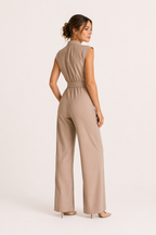 Eleganter Jumpsuit mit weitem Bein und Gürtel für Frauen - Marta