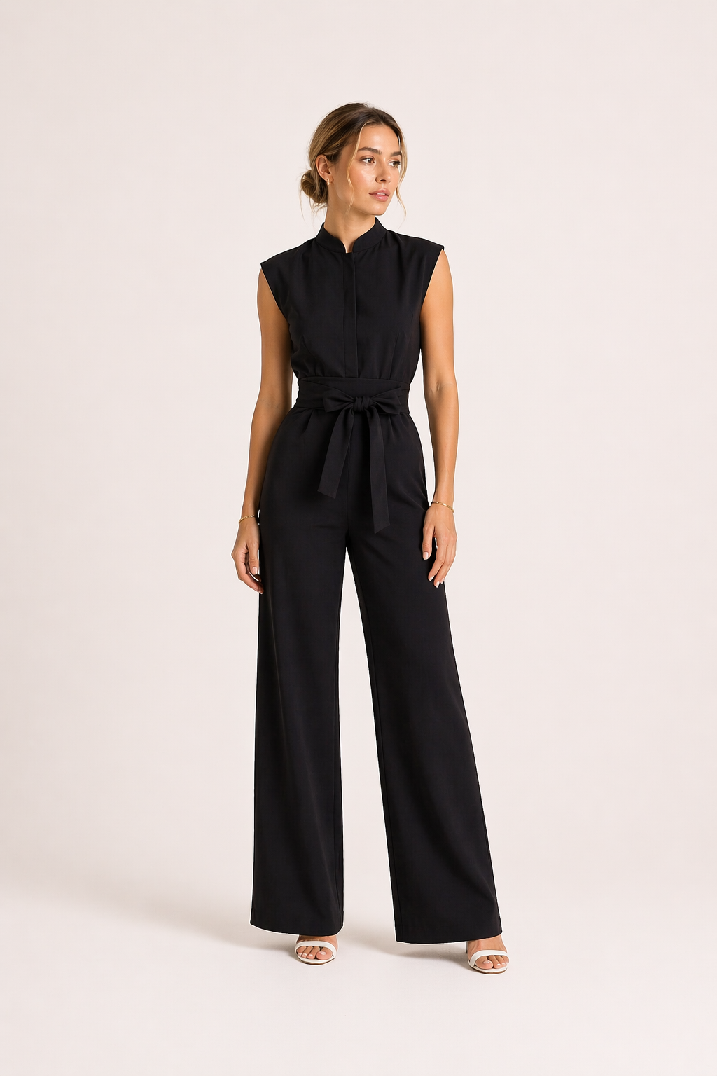 Eleganter Jumpsuit mit weitem Bein und Gürtel für Frauen - Marta