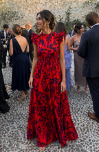 Floral langes Kleid kurze Ärmel Sommer Frau - Camila
