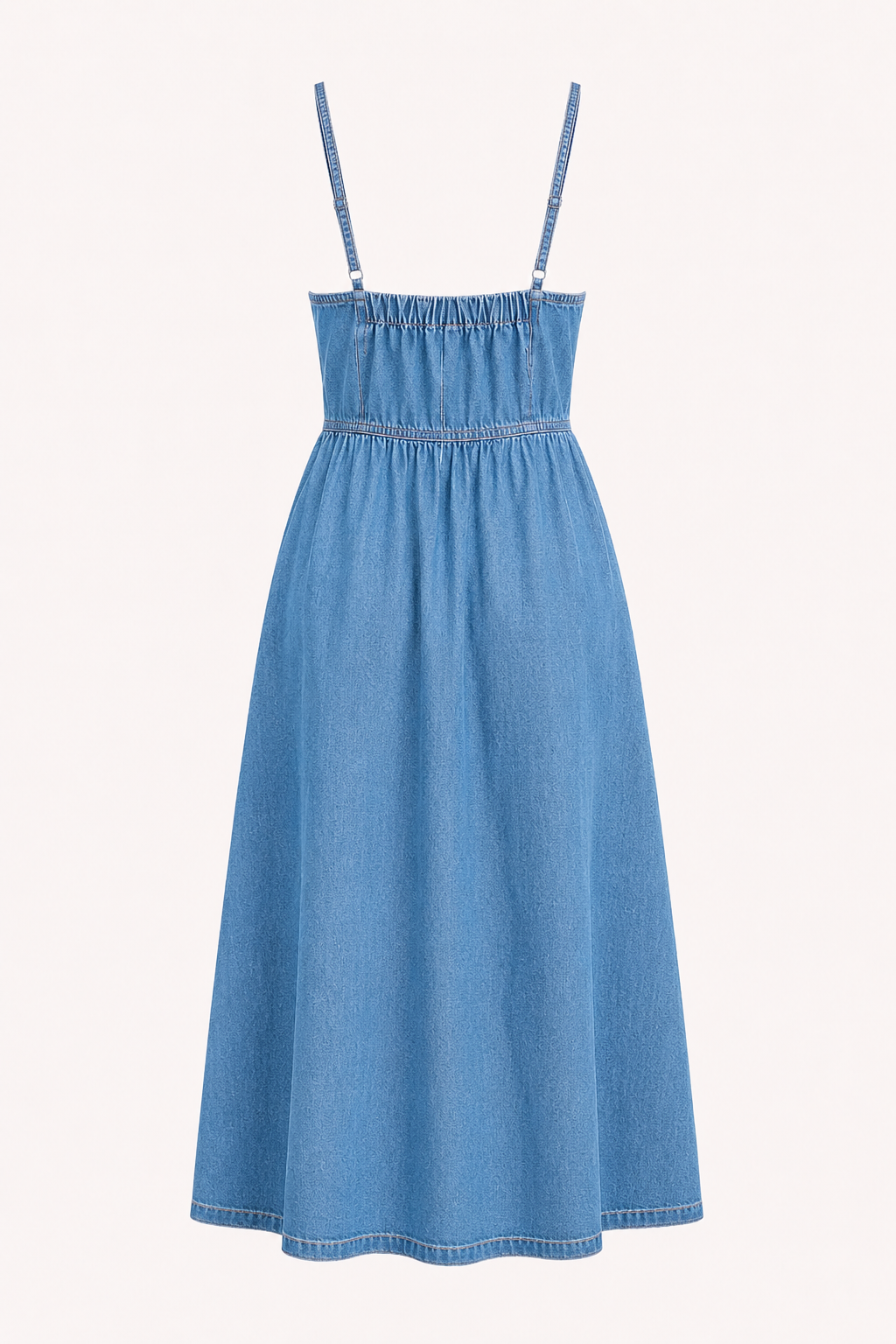 Midi-Denim-Kleid mit Knöpfen für Damen - Hanneli