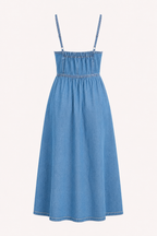 Midi-Denim-Kleid mit Knöpfen für Damen - Hanneli
