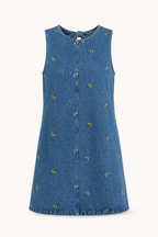 Kurzes ärmelloses Kleid aus Denim für Frauen - Leni