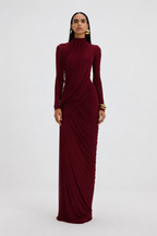 Langes Kleid mit langen Ärmeln elegantes Hochzeitsgastkleid - Gisela